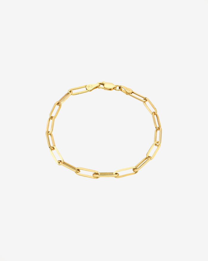 Pulsera de cadena Paper Clip grande en oro de 14K, foto 1