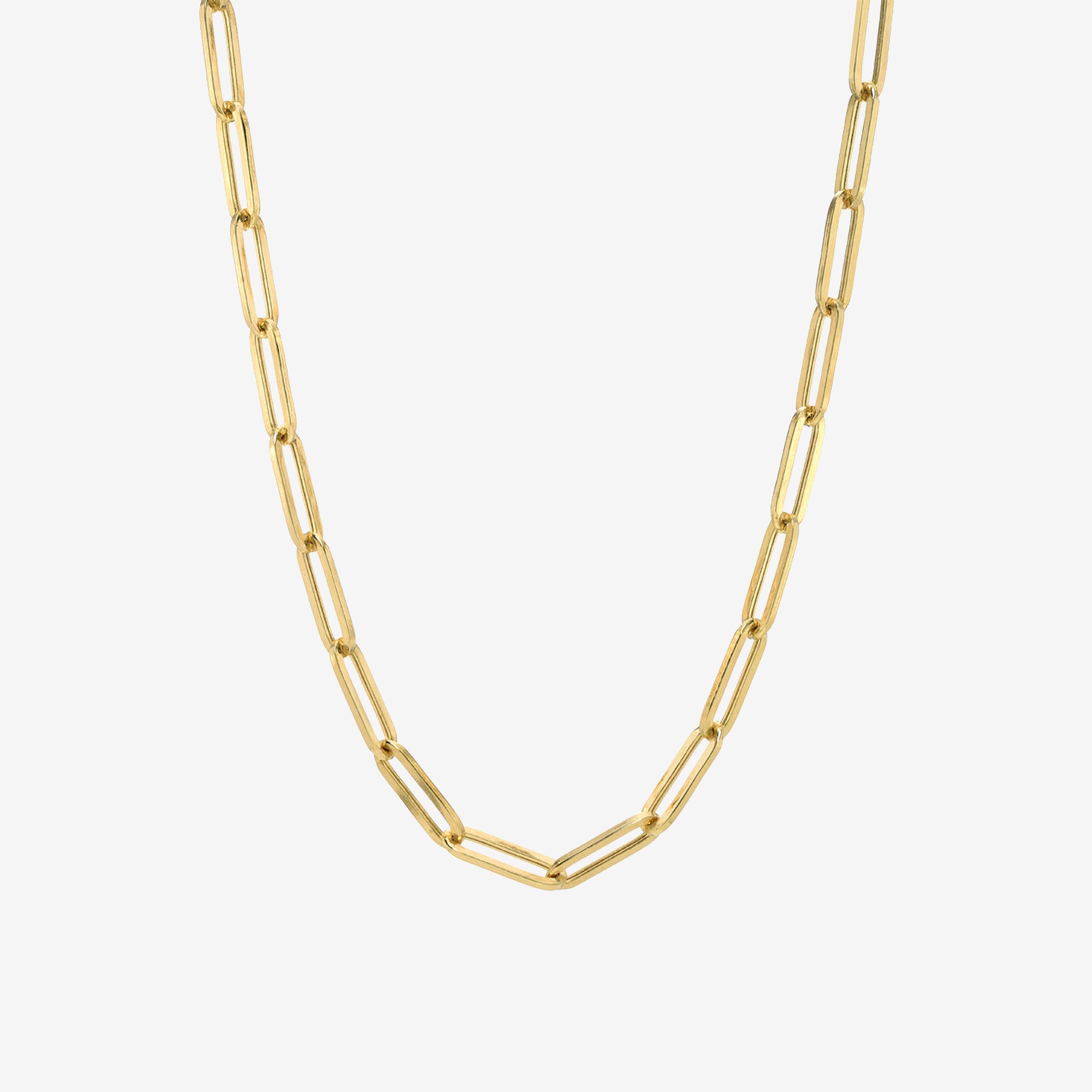 14K Gold Large Paper Clip Chain Necklace, photo 1