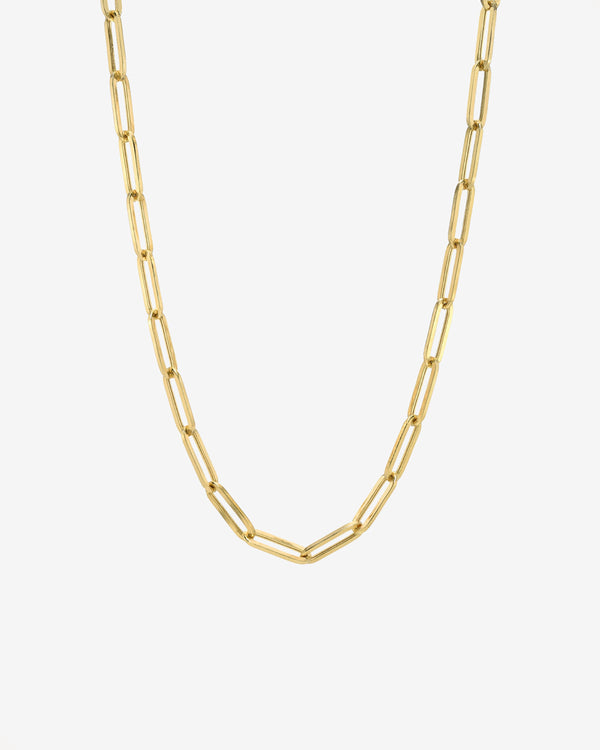 Collar de cadena Paper Clip grande en oro de 14K, foto 1