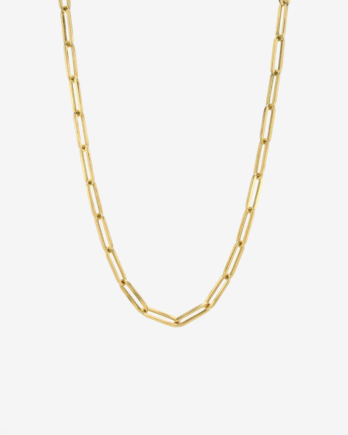 14K Gold Large Paper Clip Chain Necklace, photo 1