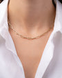 14K Gold Large Paper Clip Chain Necklace, photo 9