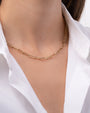 14K Gold Large Paper Clip Chain Necklace, photo 3
