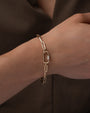 14K Gold Large Paper Clip Diamond Carabiner Bracelet, photo 2