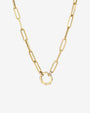 Collar de cadena Paper Clip grande con enhancer de diamantes en oro de 14K, foto 1