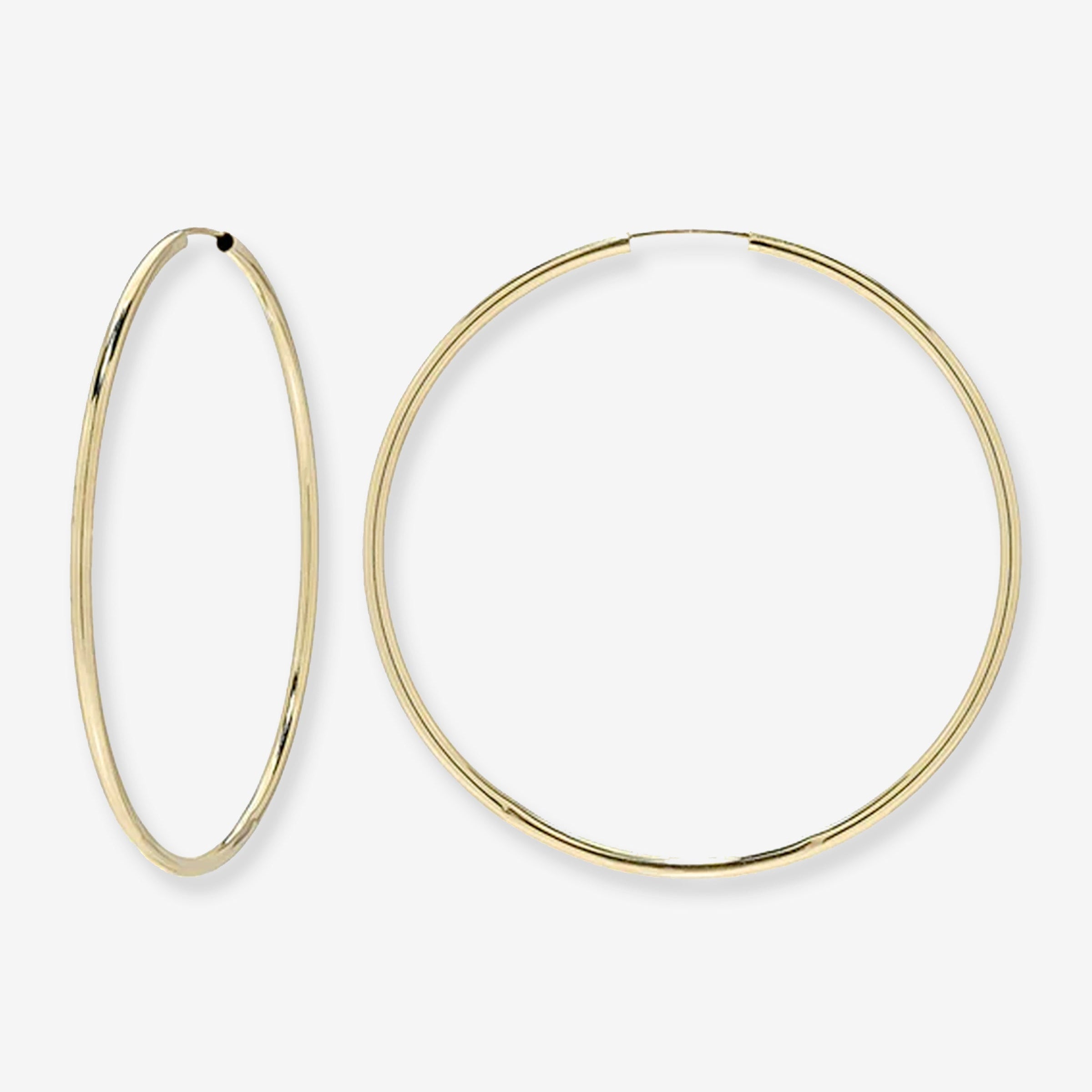 Aretes de aro de hilo grandes en oro de 14K, foto 1
