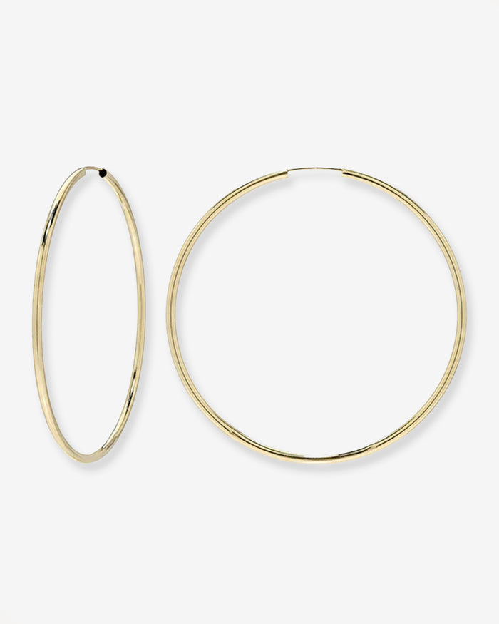 Aretes de aro de hilo grandes en oro de 14K, foto 1