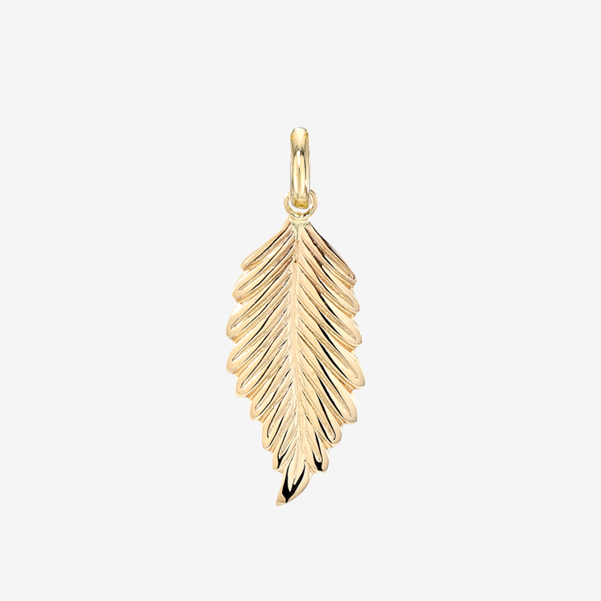 Dije de hoja en oro de 14K, foto 1