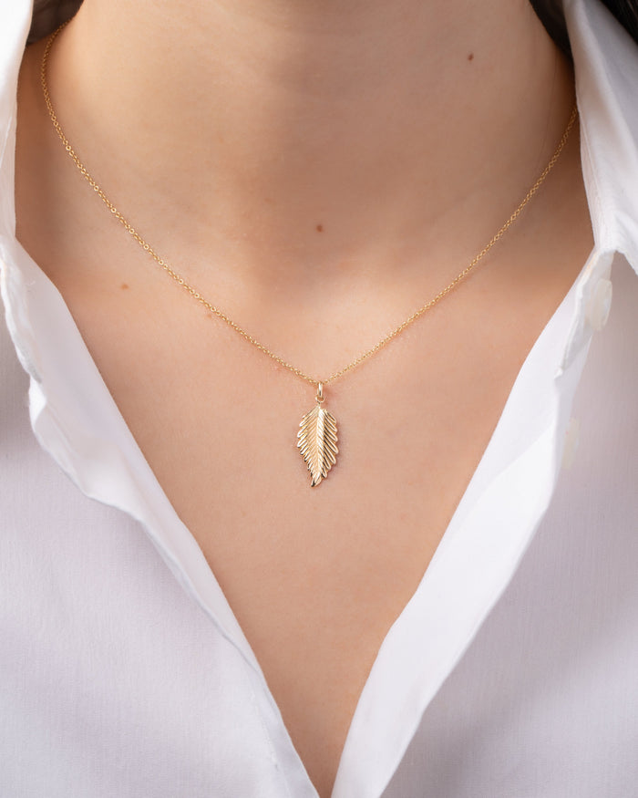 Dije de hoja en oro de 14K, foto 3