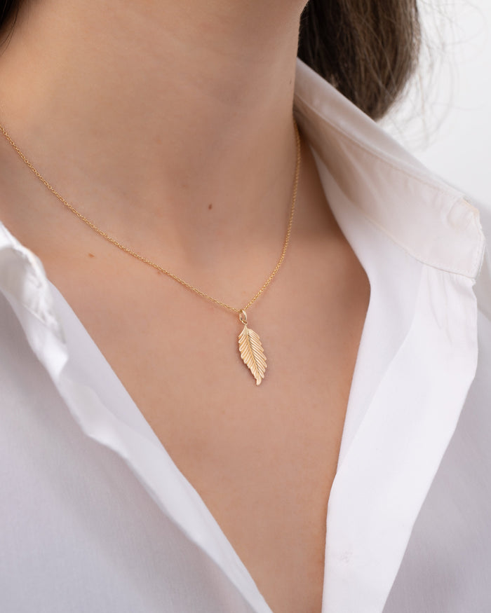 Dije de hoja en oro de 14K, foto 2