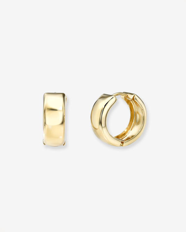 Aretes de aro Bubbled planos medianos en oro de 14K, foto 1