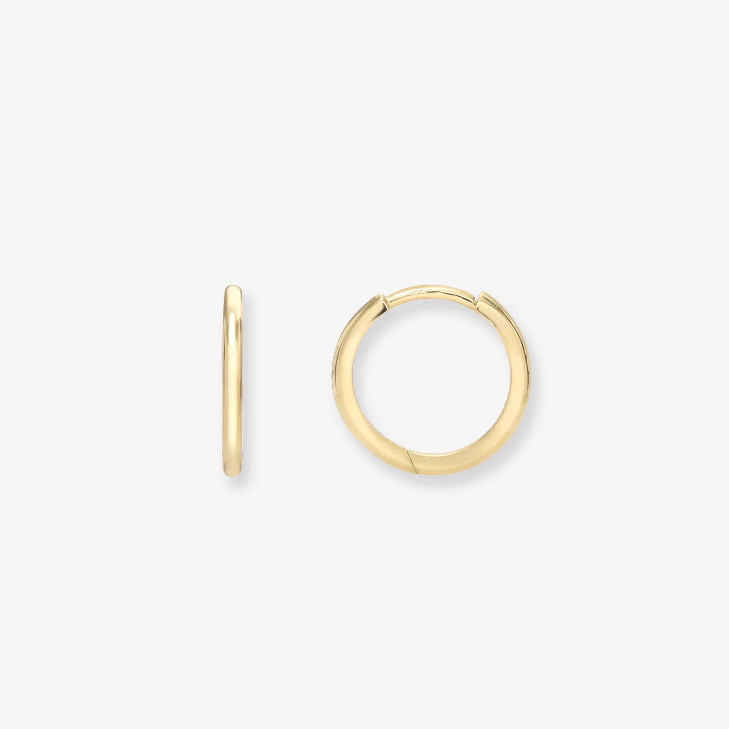 Aretes de aro huggie medianos en oro de 14K, foto 1