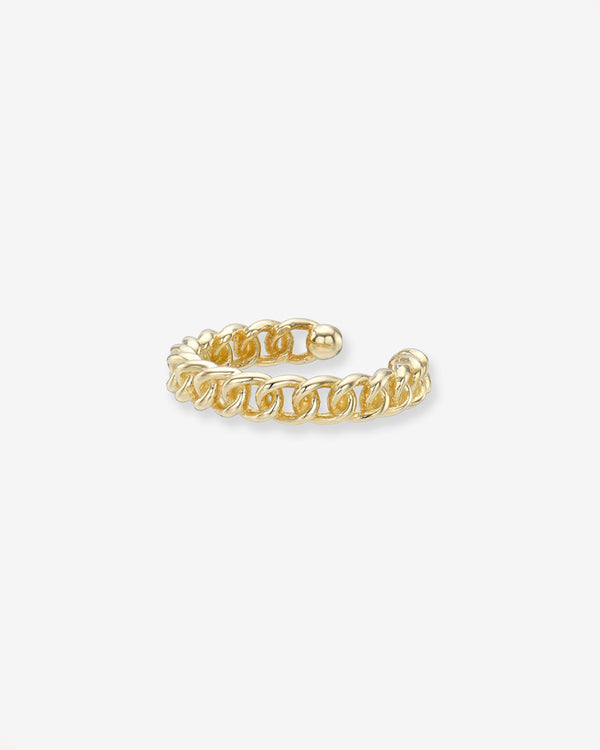14K Gold Mini Cuban Link Ear Cuff, photo 1