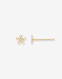 Aretes de botón mini de flor con diamantes en oro de 14K, foto 1