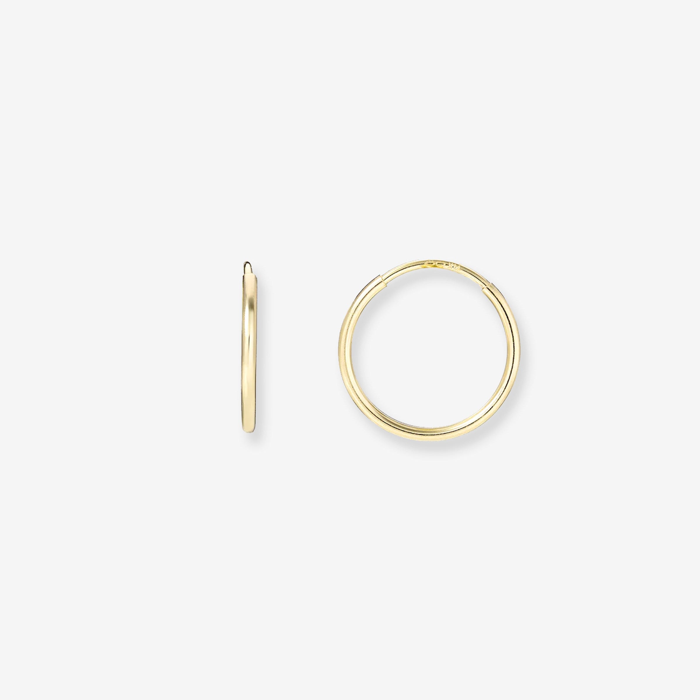 Aretes de aro de hilo mini en oro de 14K, foto 1
