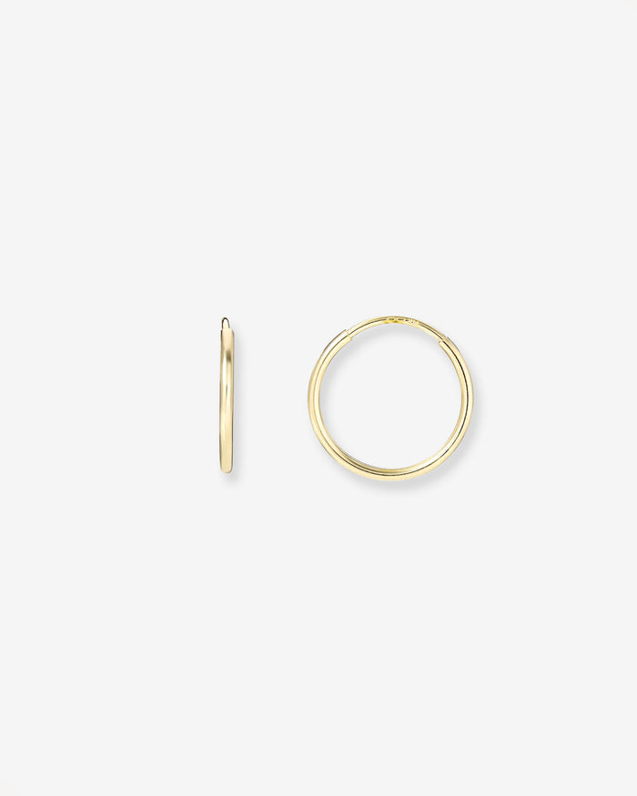 Aretes de aro de hilo mini en oro de 14K, foto 1