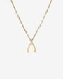 Collar infantil con mini hueso de la suerte en oro de 14K, foto 1