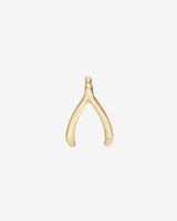 14K Gold Mini Wishbone Pendant