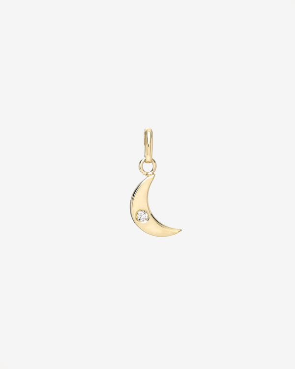 Dije de luna con diamante diminuto en oro de 14K, foto 1