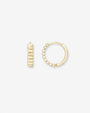 Aretes de aro huggie con muescas en oro de 14K, foto 1