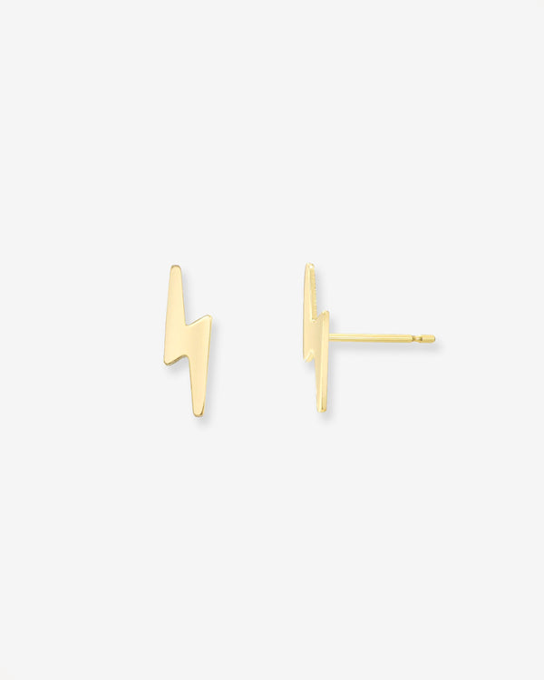Aretes de botón de rayo pequeños en oro de 14K, foto 1