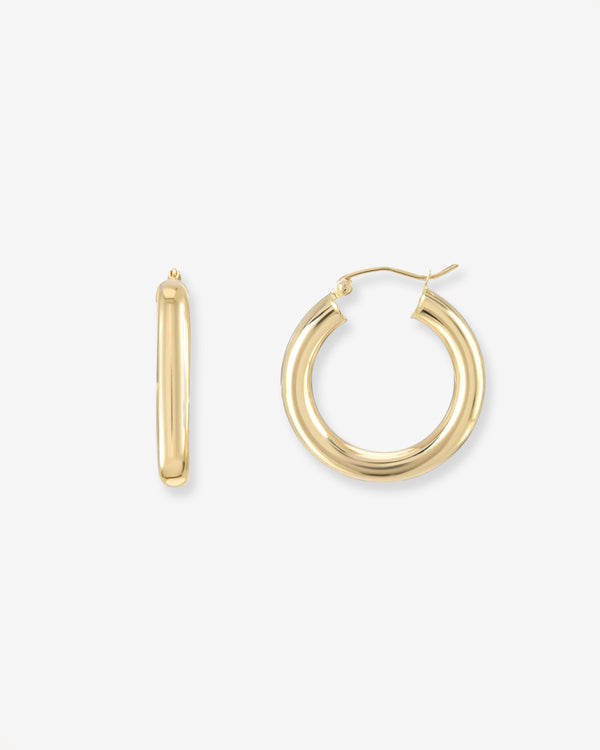Aretes de aro gruesos pequeños en oro de 14K, foto 1