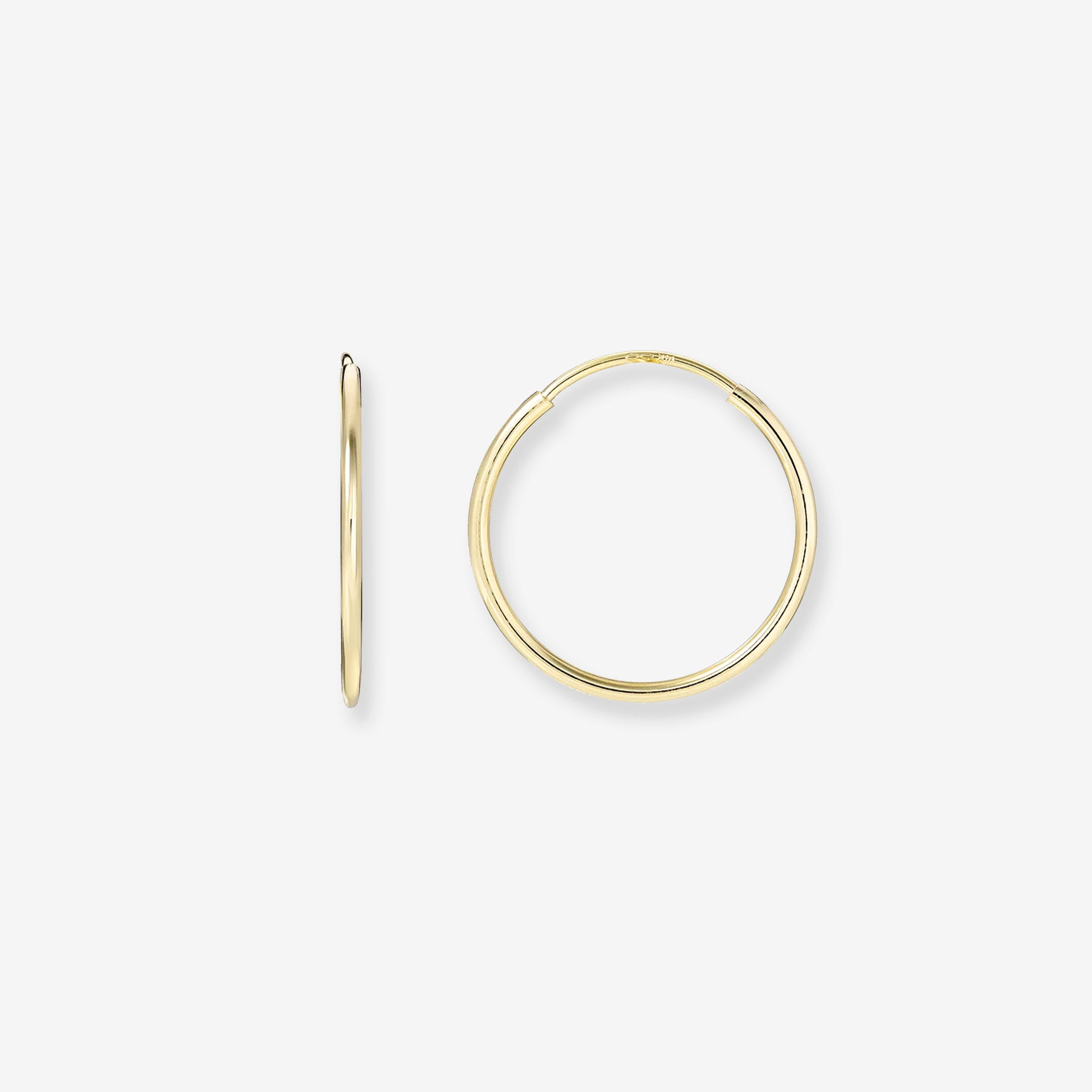 Aretes de aro de hilo pequeños en oro de 14K, foto 1