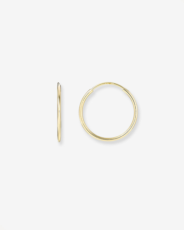 Aretes de aro de hilo pequeños en oro de 14K, foto 1