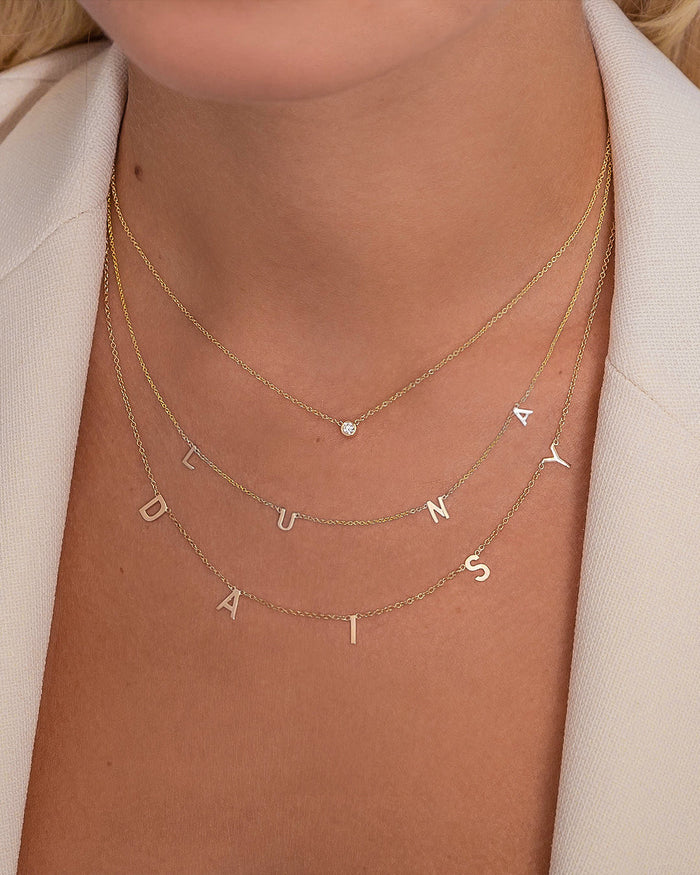 Collar de diamante grande en bisel en oro de 14K, foto 9
