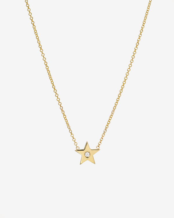 Collar de estrella con diamante para niños en oro de 14K, foto 1