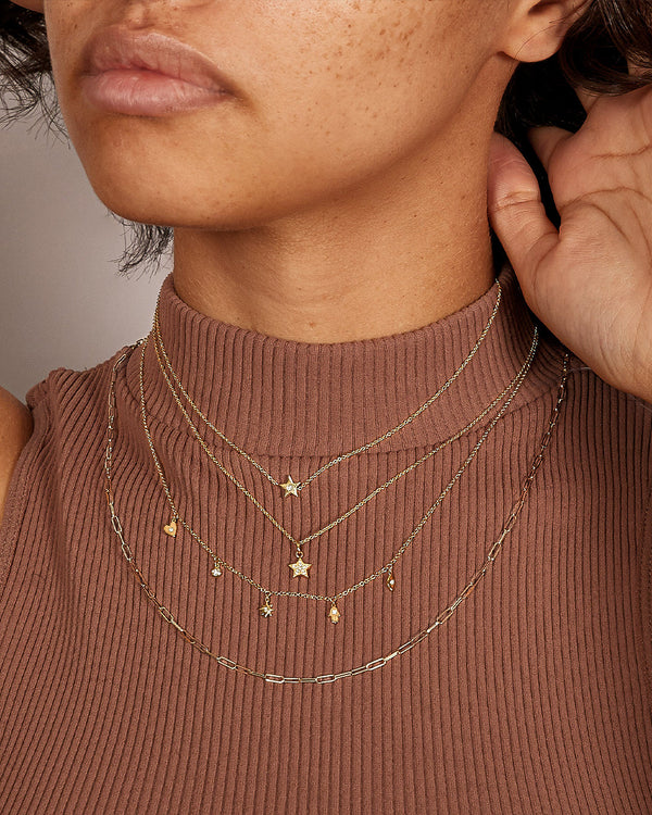 Collar de estrella con diamante para niños en oro de 14K, foto 2