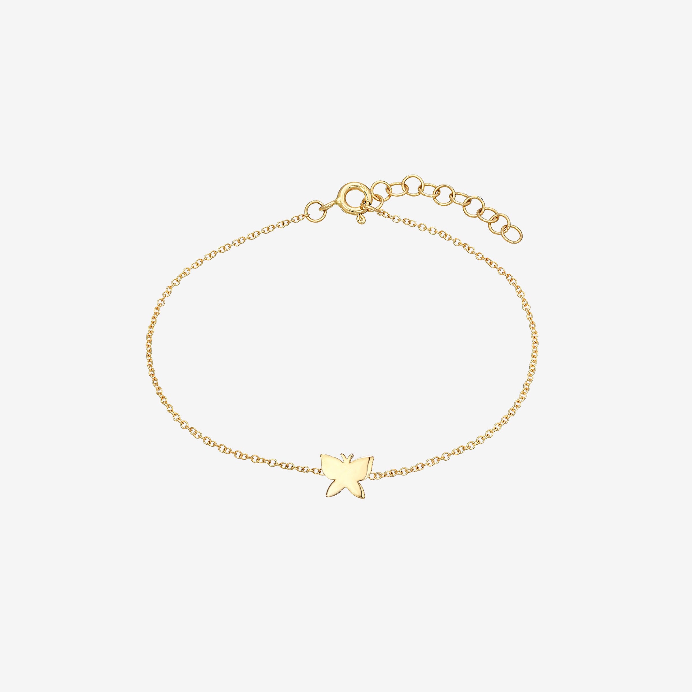 14K Gold Tiny Butterfly Bracelet, photo 1