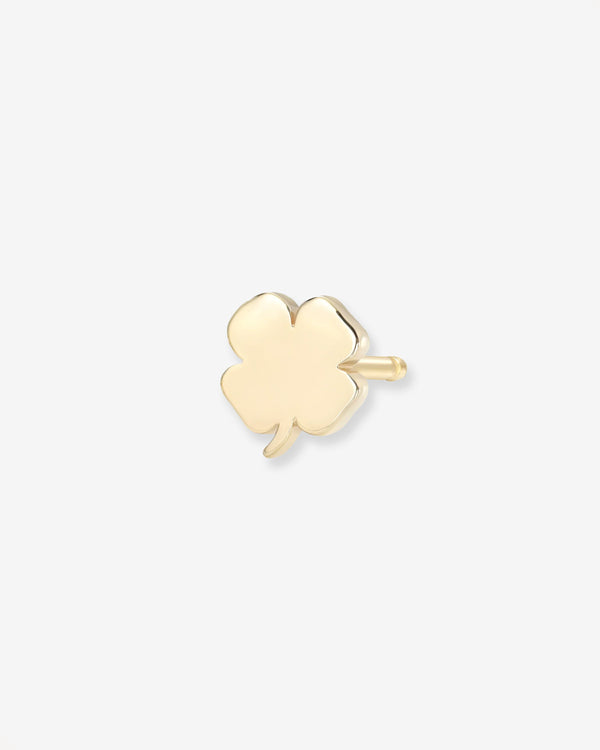 14K Gold Tiny Clover Stud Earring, photo 1