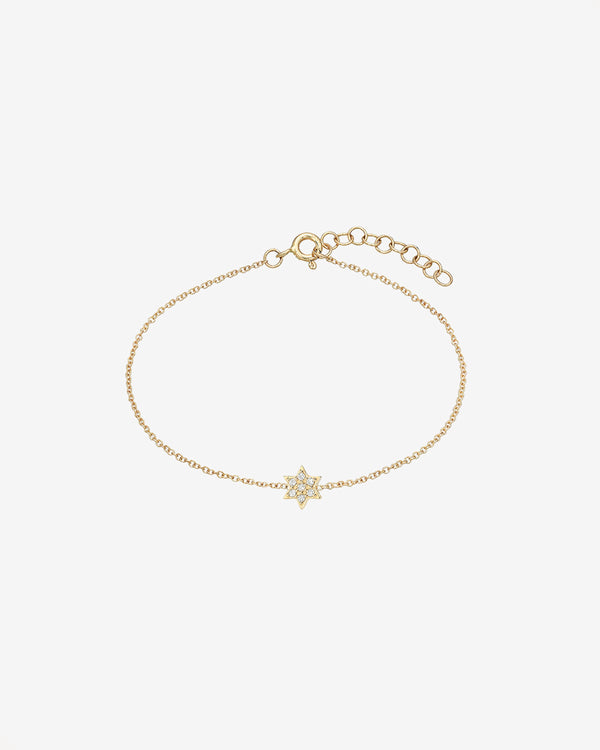 14K Gold Tiny Diamond Star of David Bracelet, photo 1