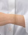 14K Gold Tiny Diamond and Sapphire Evil Eye Bracelet, photo 4