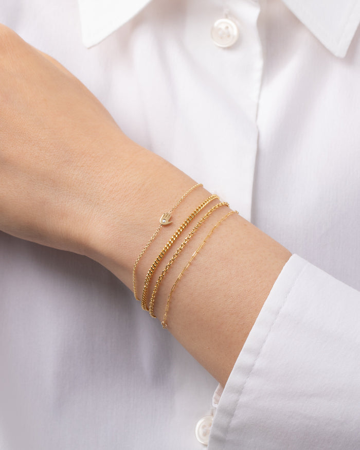 Pulsera de hamsa diminuta con diamante en oro de 14K, foto 3