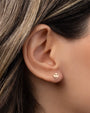 14K Gold Tiny Happy Emoji Stud Earring, photo 3