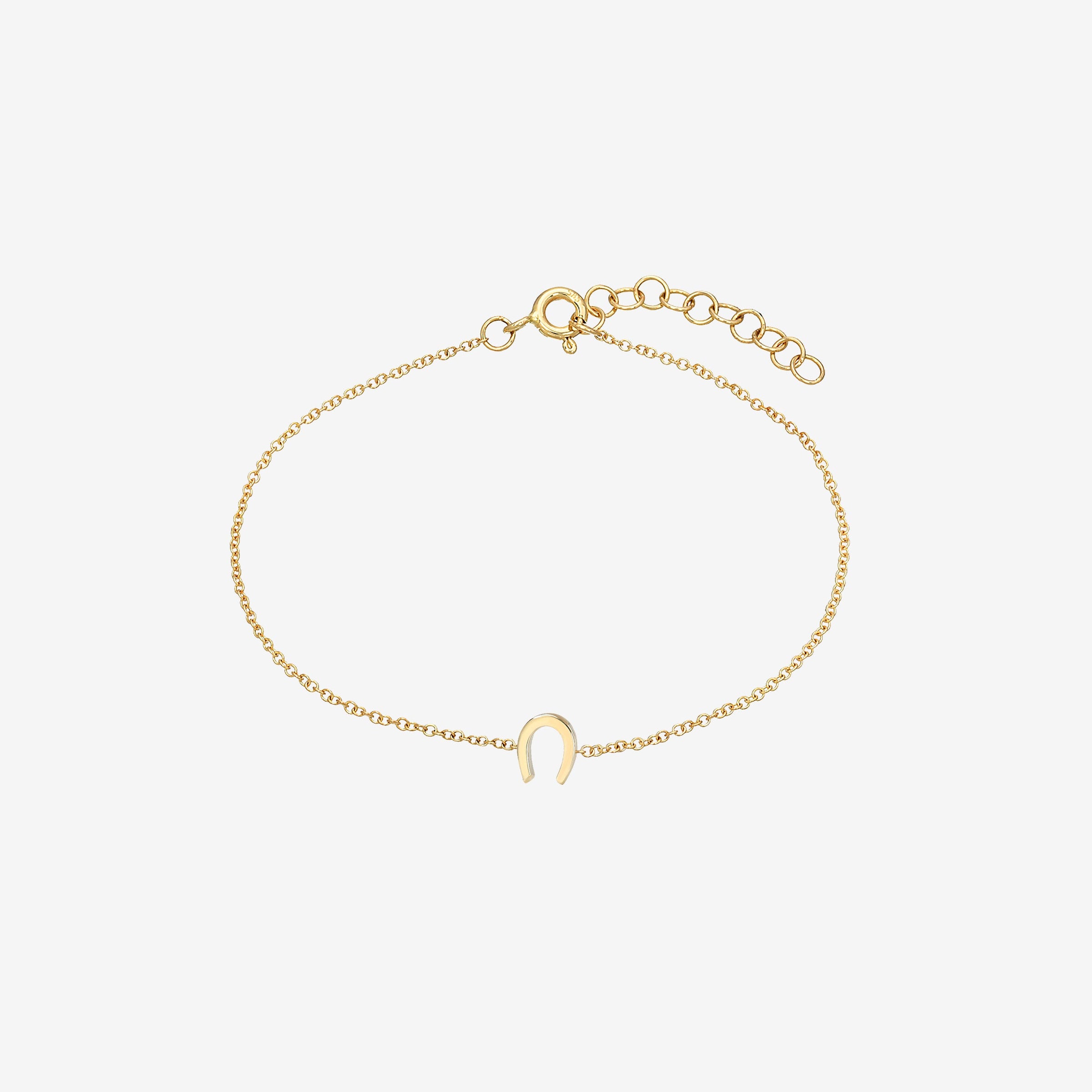 14K Gold Tiny Horseshoe Bracelet, photo 1