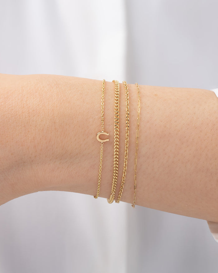 14K Gold Tiny Horseshoe Bracelet, photo 4