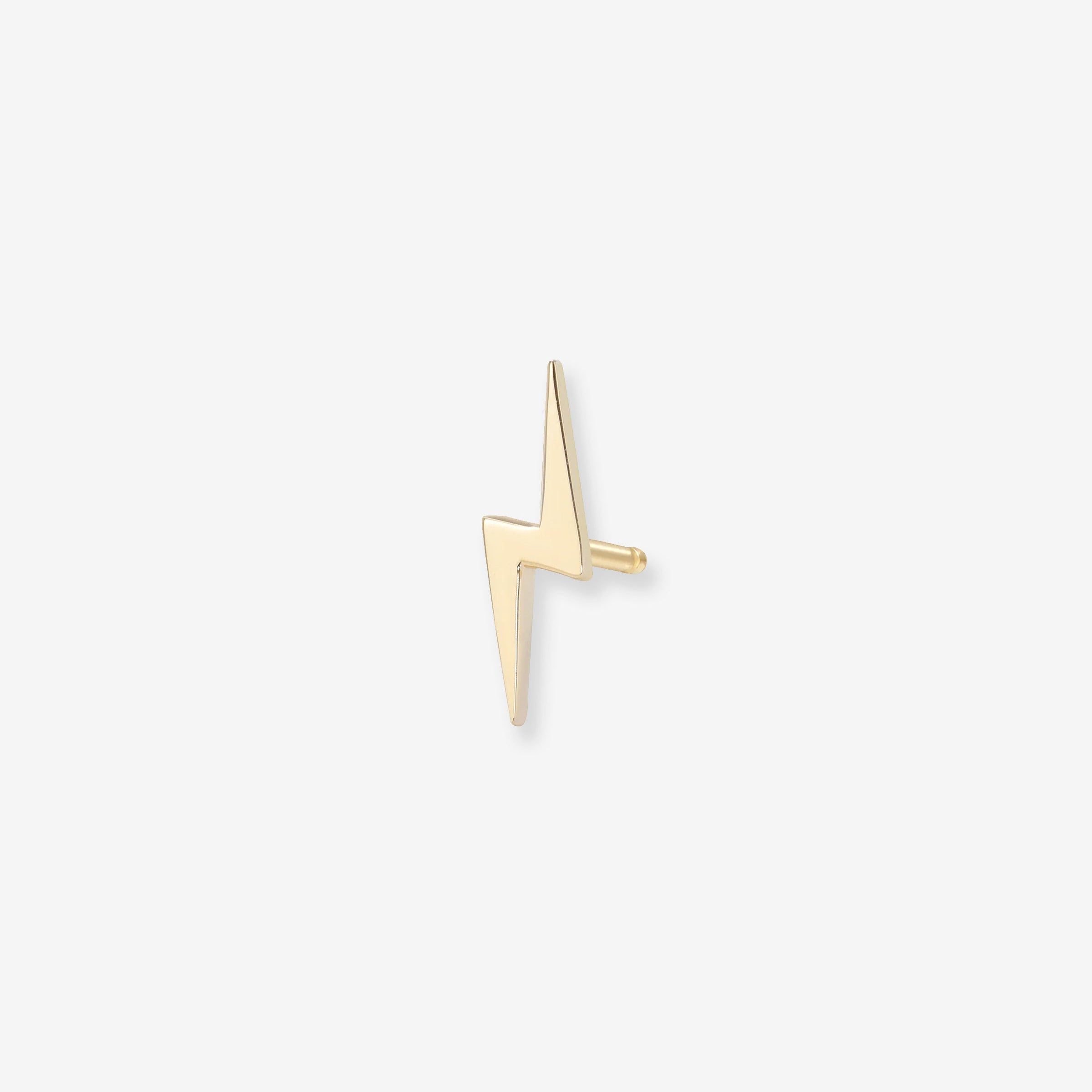 14K Gold Tiny Lightning Bolt Stud Earring, photo 1