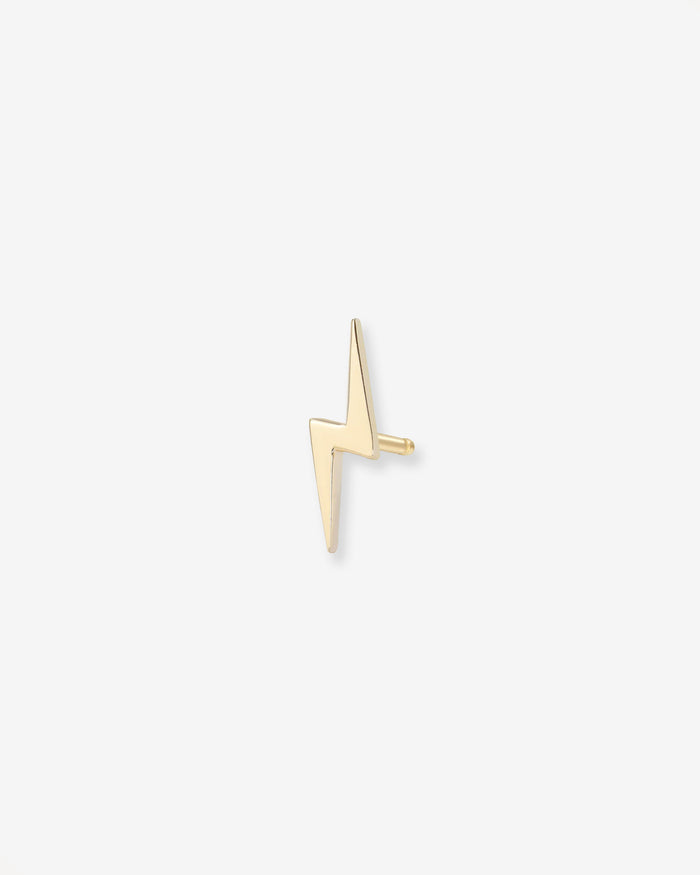 14K Gold Tiny Lightning Bolt Stud Earring, photo 1