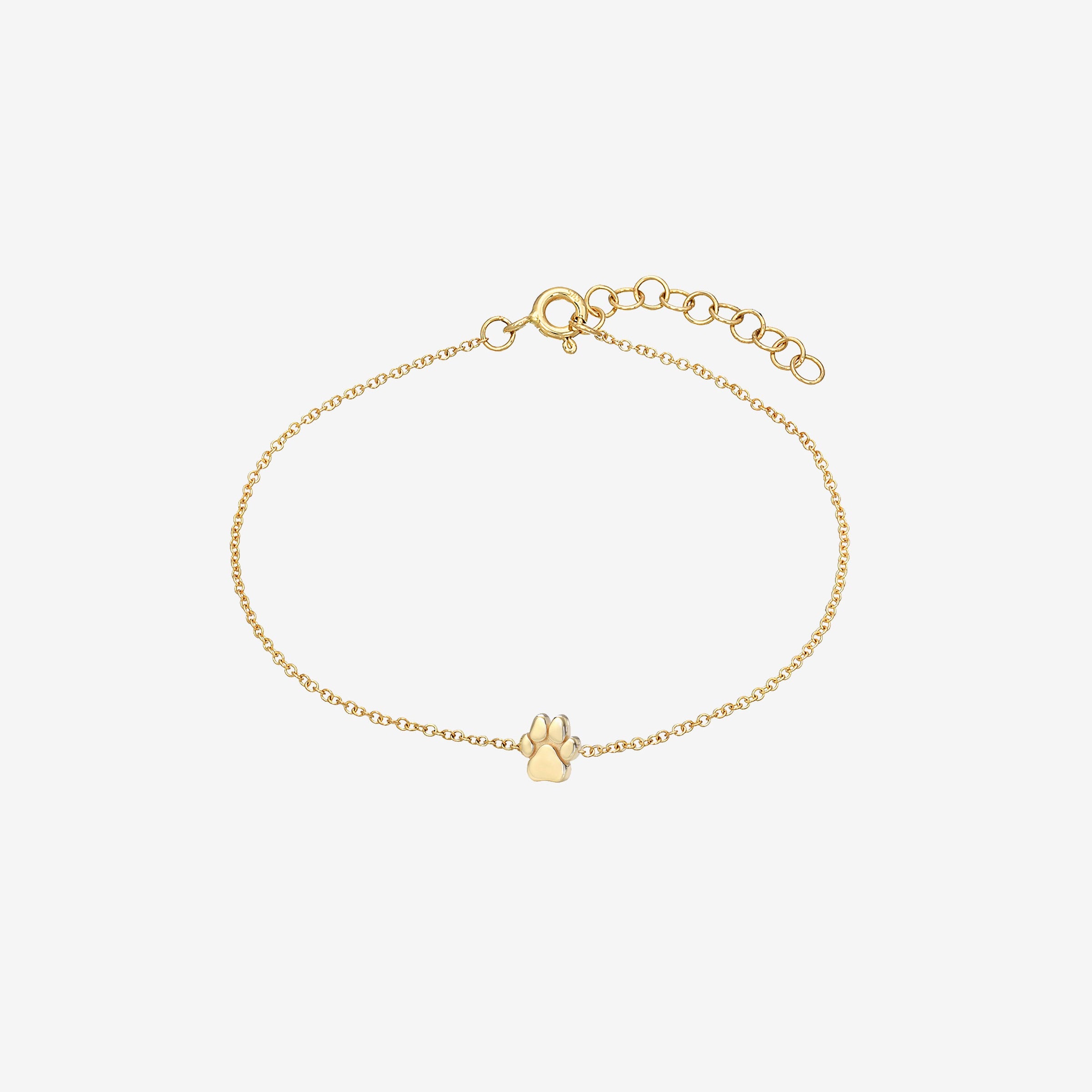 14K Gold Tiny Paw Anklet, photo 1