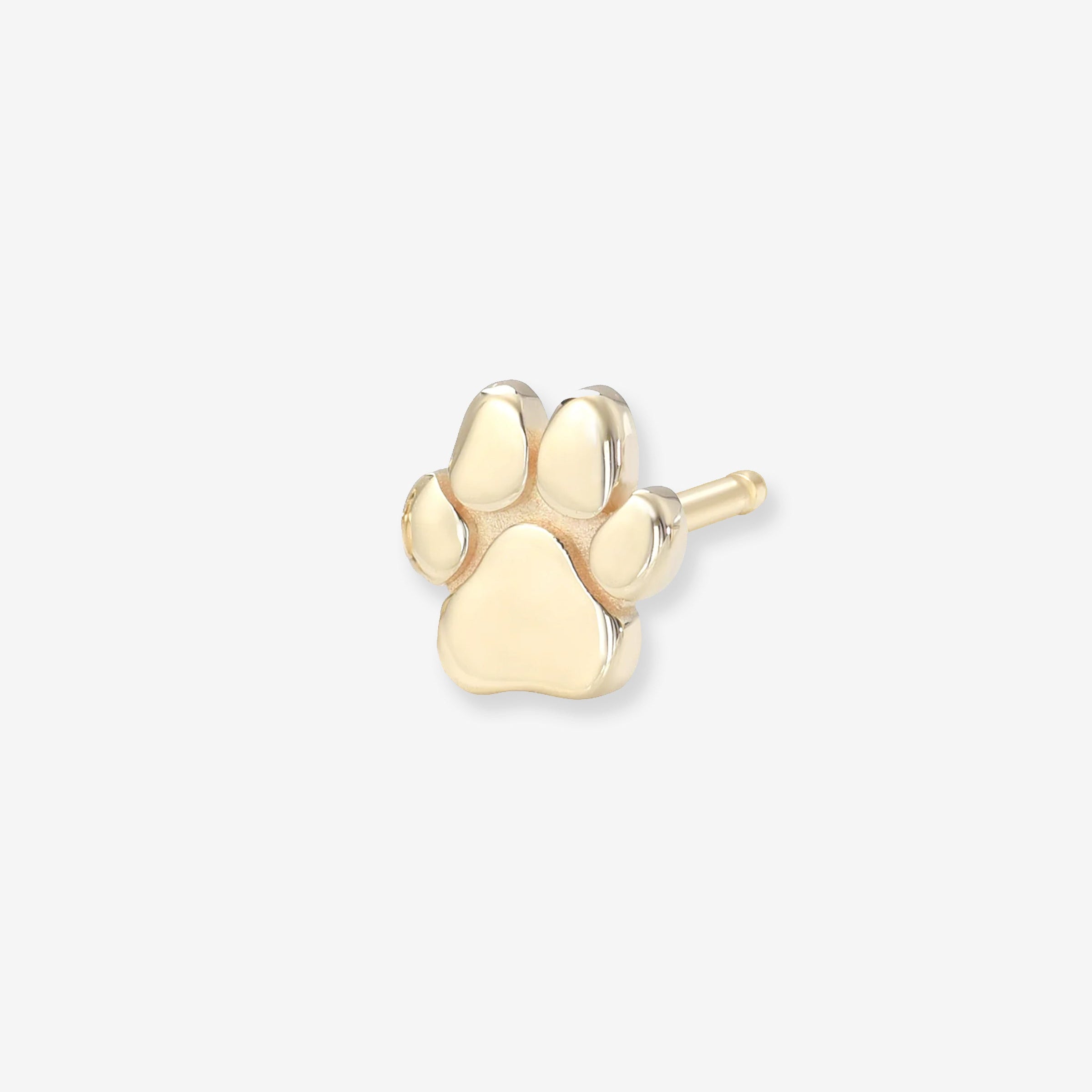 Arete de botón diminuto de huella en oro de 14K, foto 1
