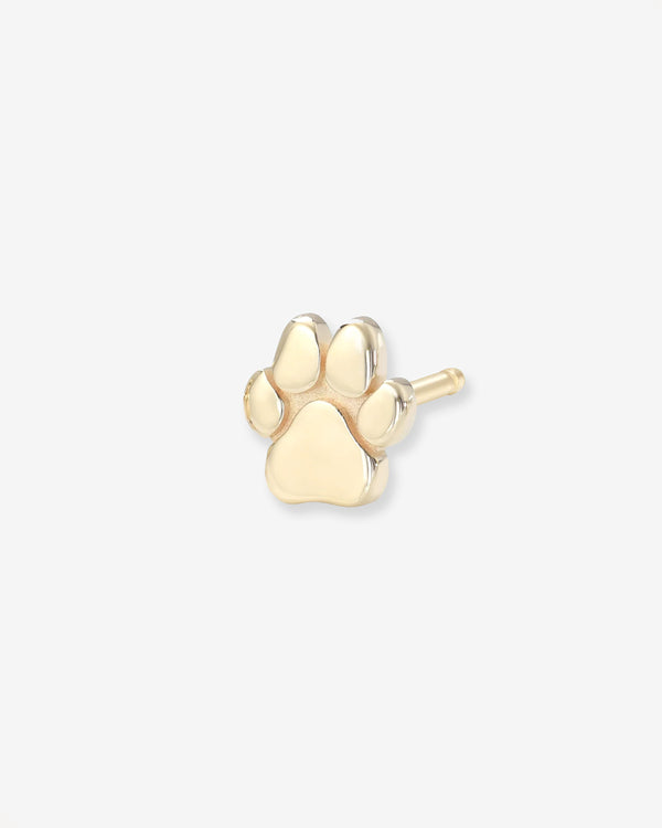 Arete de botón diminuto de huella en oro de 14K, foto 1