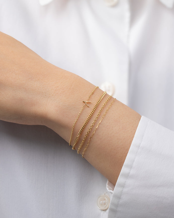 Pulsera de hueso de la suerte pequeño en oro de 14K, foto 3