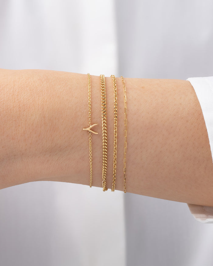 Pulsera de hueso de la suerte pequeño en oro de 14K, foto 2