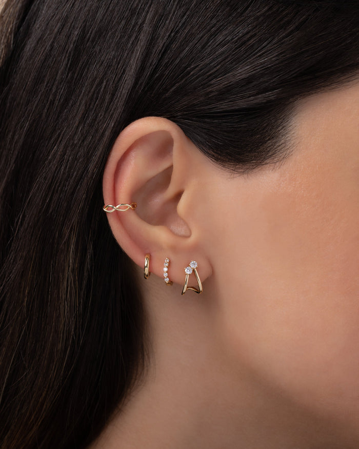 Ear cuff torcido en oro de 14K, foto 5