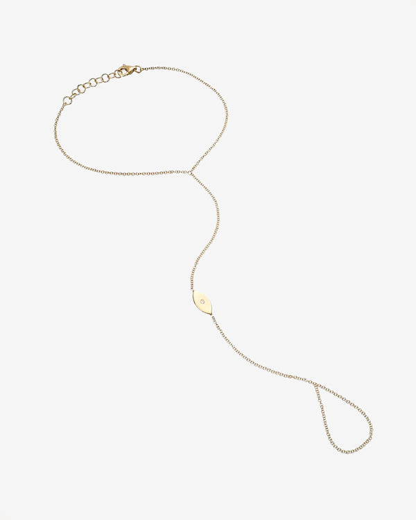 14K Gold Diamond Evil Eye Hand Chain, photo 1