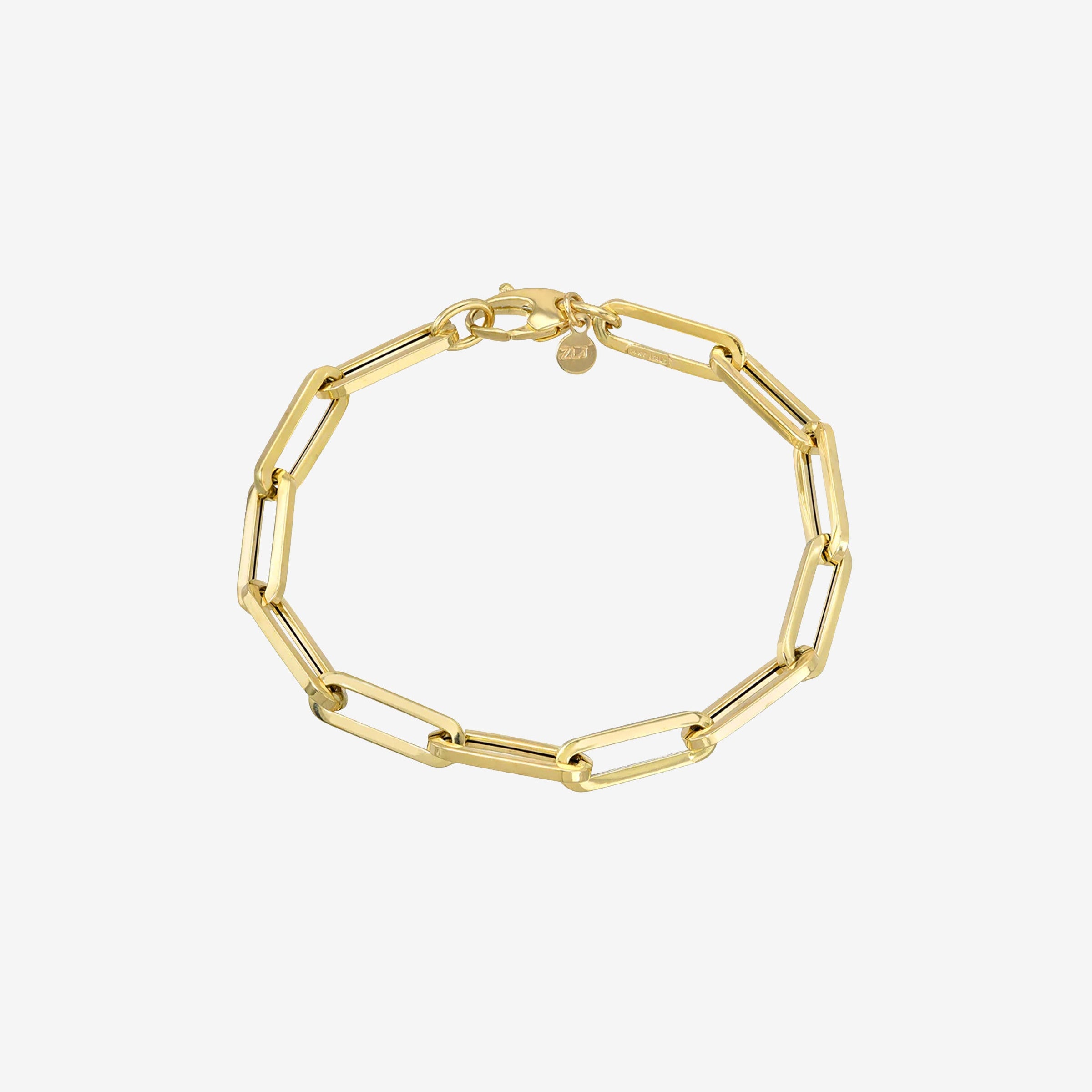14K Gold Extra Large Paper Clip Chain Bracelet, photo 1