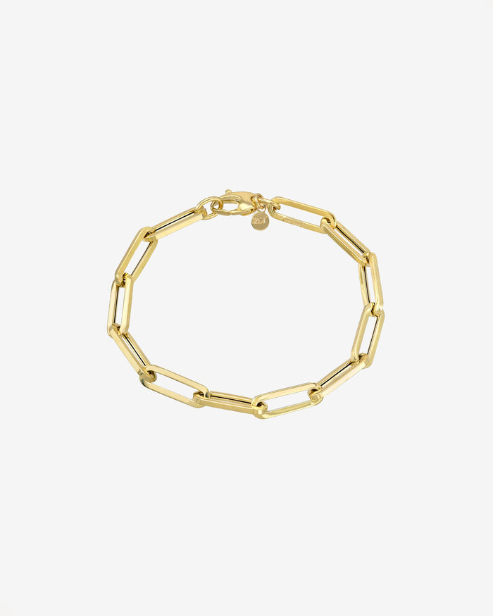 14K Gold Extra Large Paper Clip Chain Bracelet, photo 1