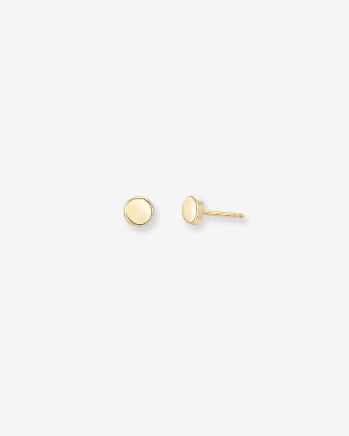 14K Gold Small Disc Stud Earrings, photo 1